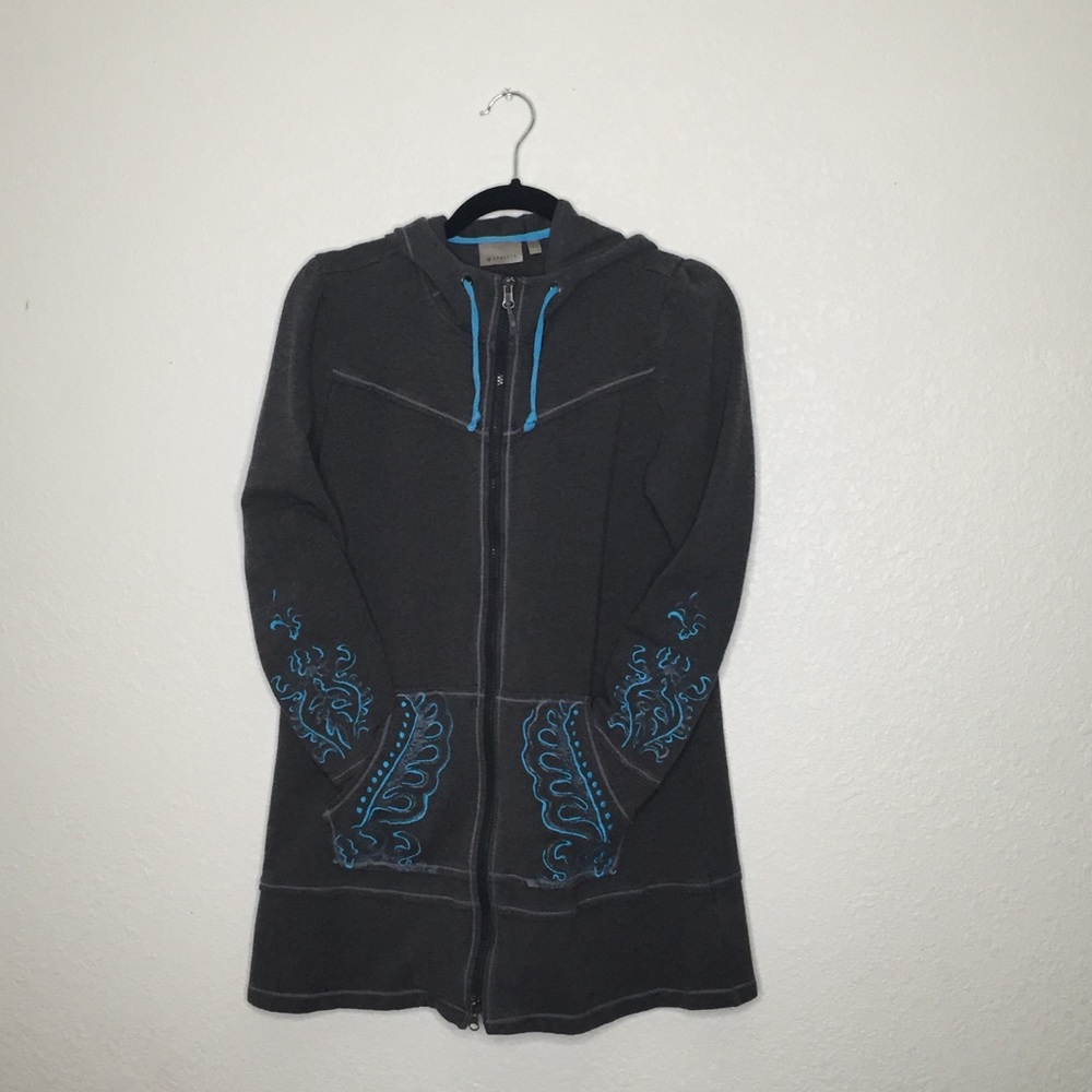 Athleta 2-Pc Zip Up Jacket & Pants embroidered M